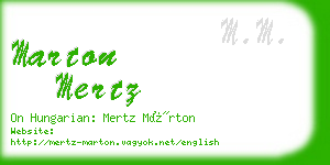 marton mertz business card